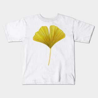 Yellow ginkgo leaf Kids T-Shirt